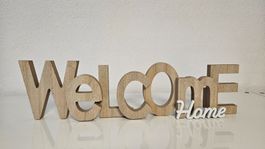 Stylisches "Welcome Home" Holzschild