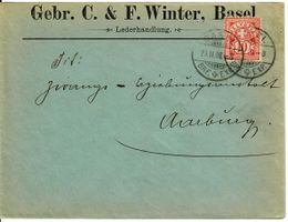 Brief, Gebr. C.& F. Winter Lederhandlung Basel 1908