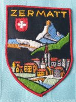Vintage Badge Wappen ZERMATT Dorf ST. GALLER STICKEREI