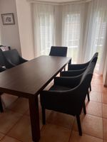 Esstisch voll Holztisch mit 6 iKEA SAKARIAS Stühle