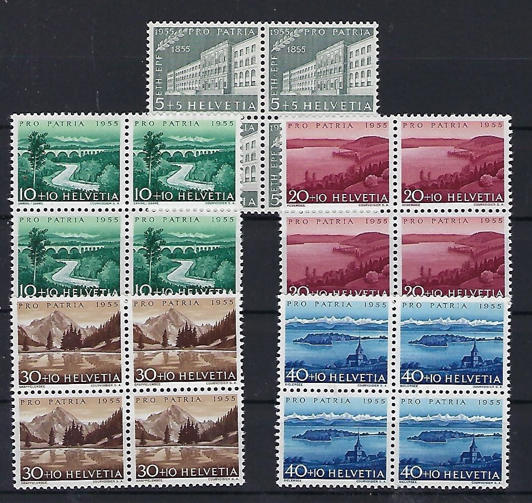 Tutti i francobolli: 1955  Pro Patria Viererblocks **   15423 – Usato da Lunden venduto da Animus999