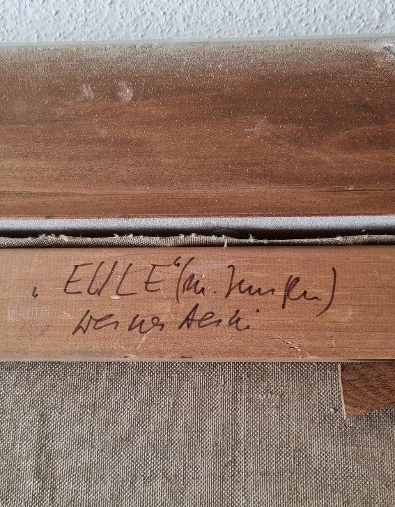 Dipinti: Gemälde Öl "Eulen" Werner Aerni 1956 – Usato da Murg venduto da BocaChica1953 6