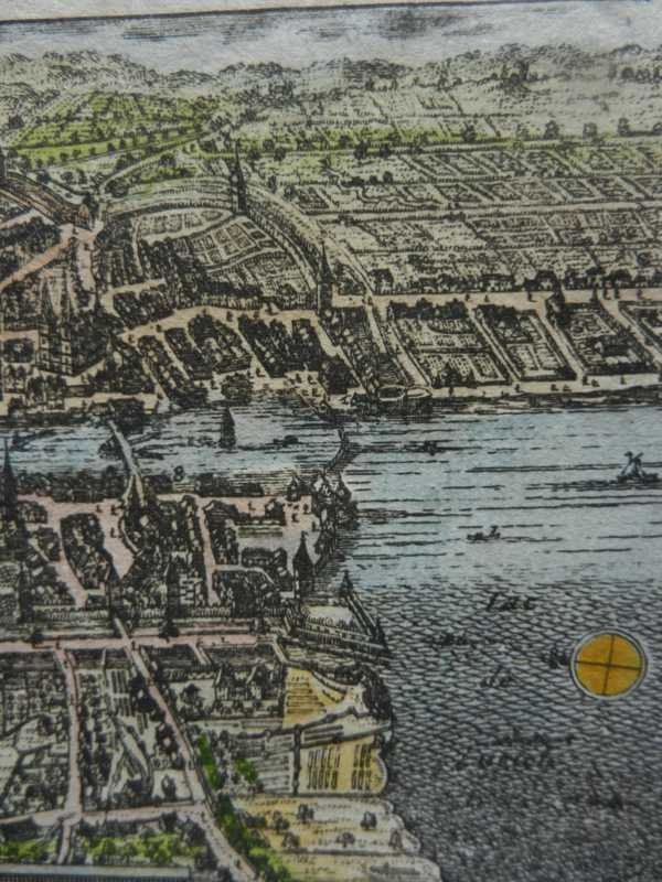 Stiche: Zürich kolorierter Kupferstich – Gebraucht aus Risch von Rischli15 7