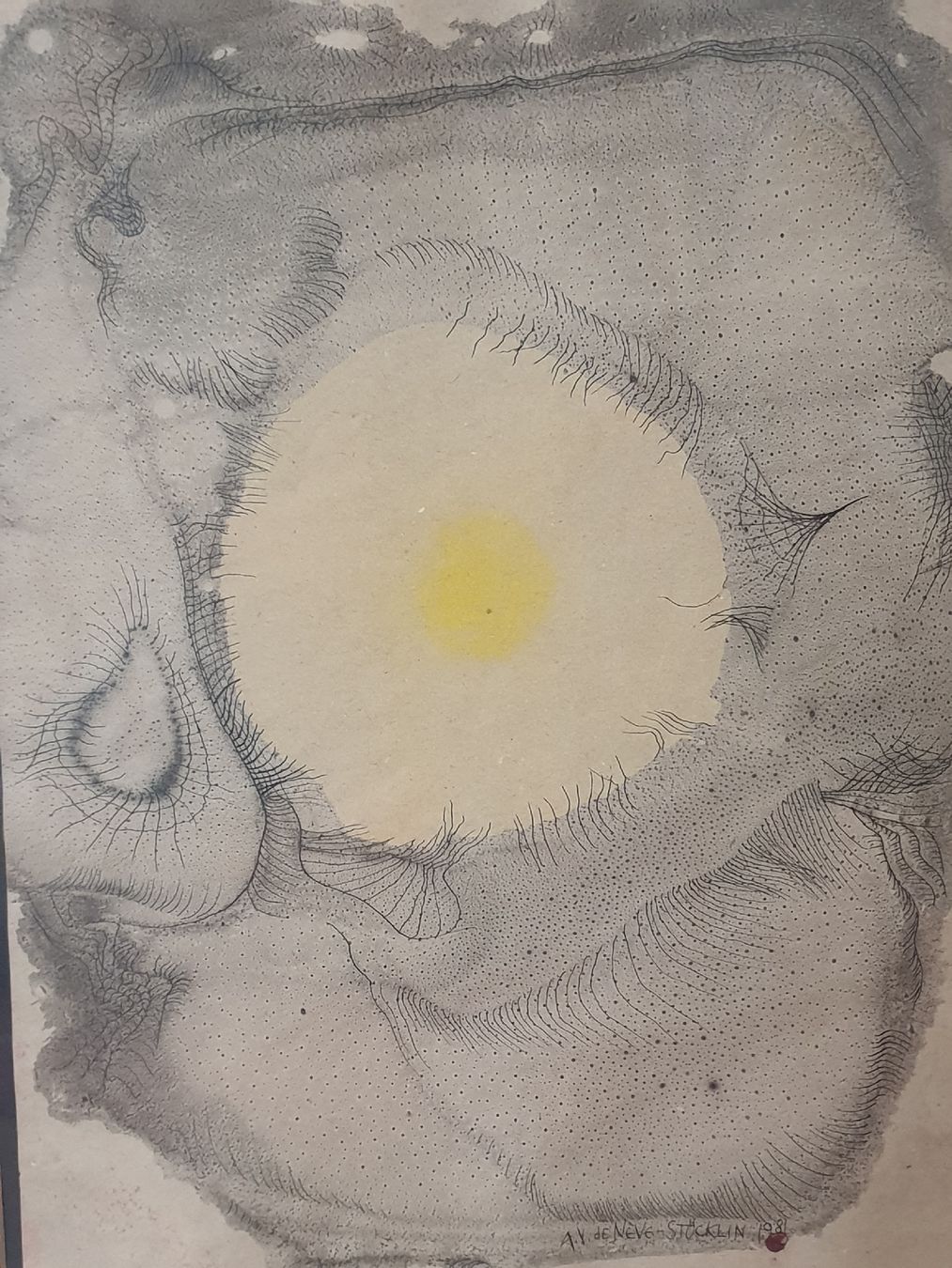 Dipinti: Bild gerahmt Abstrakte Kunst 44x56cm, 1981 – Usato da Rebstein venduto da AntikesundKrempel 1