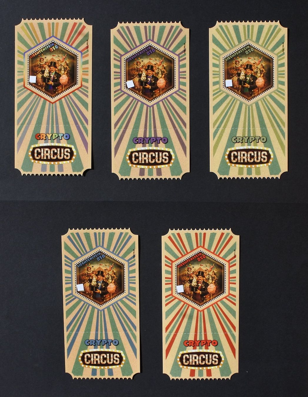 Tutti i francobolli: Crypto Circus, vollständiges Set – Nuovo e nell'imballaggio originale da Lugano venduto da bolliti