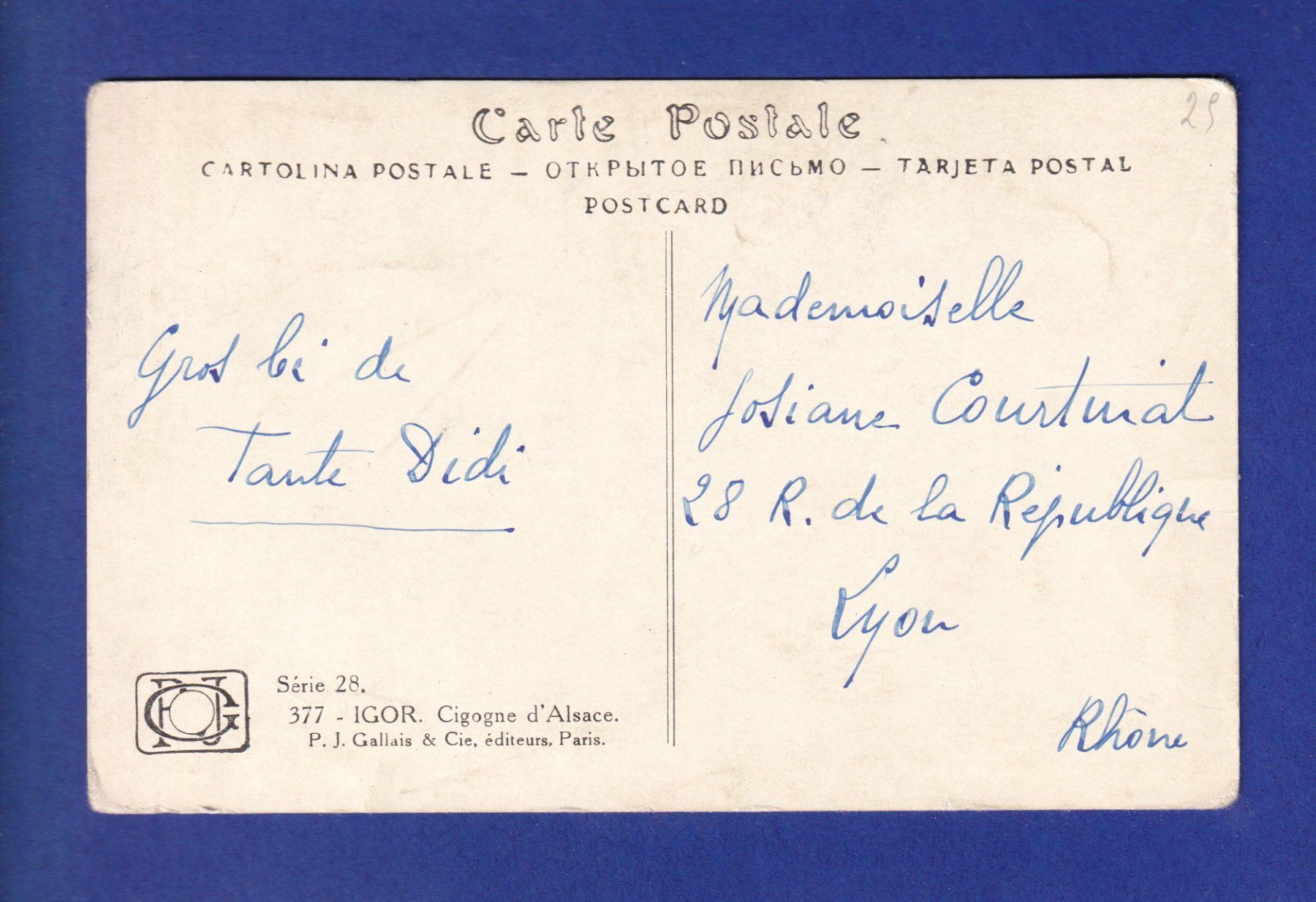 Cartoline postali: OISEAU - Cigogne // déchirure // – Usato da Pully venduto da nicecards-shop 1