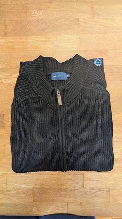 BadRhino Strickjacke mit Reißverschluss  Schwarz  Gr. 3XL