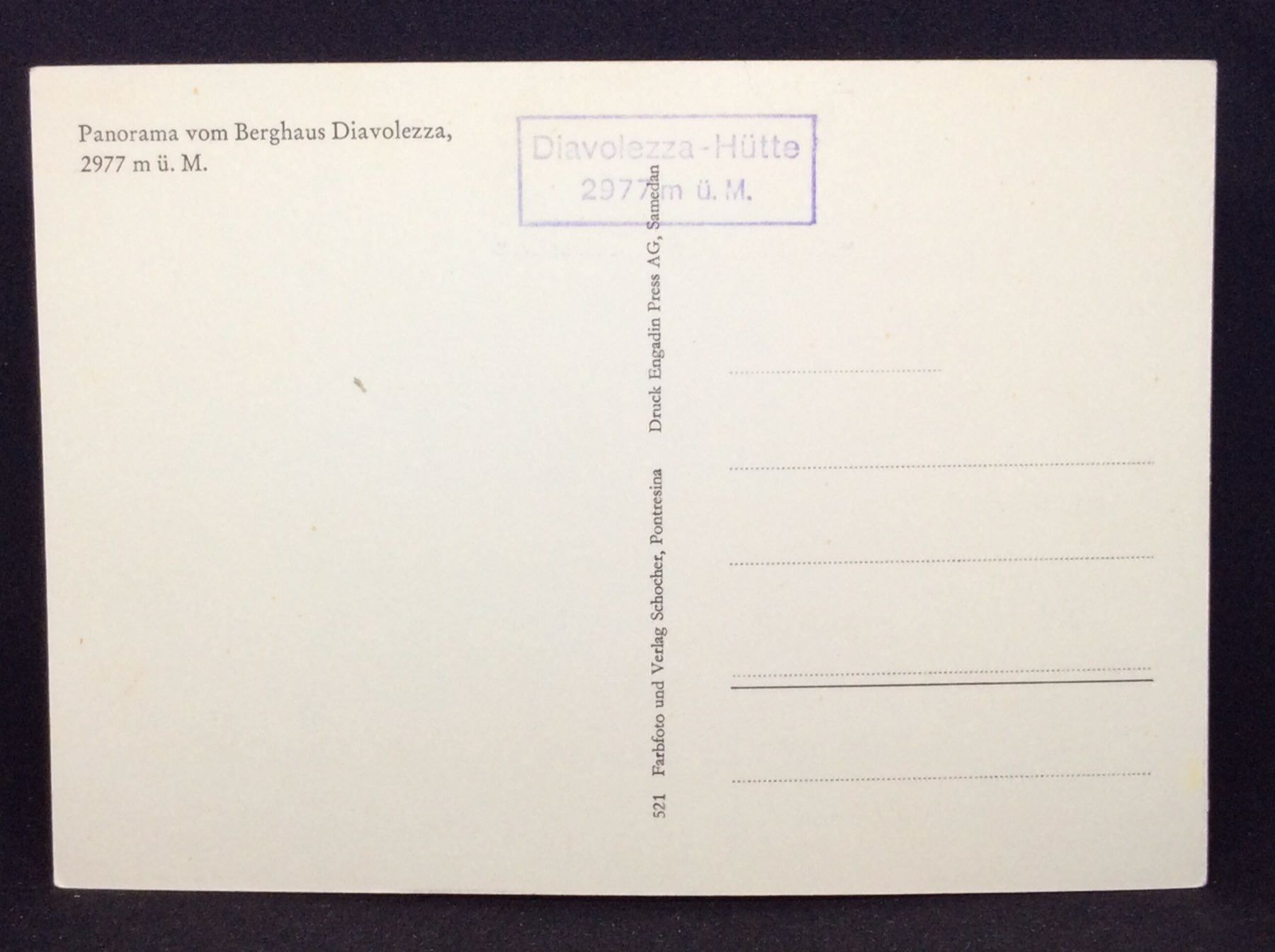 Ansichtskarten: Panorama vom Berghaus Diavolezza – Gebraucht aus Widnau von Brusi9 1
