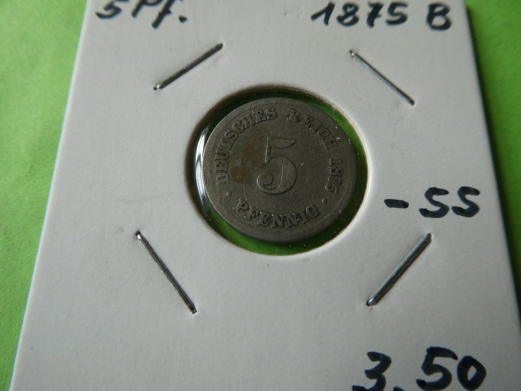 Tutti le monete: Dt. Reich 1875 B, 5 Pfennig – Usato da Hinterforst venduto da Rohusri
