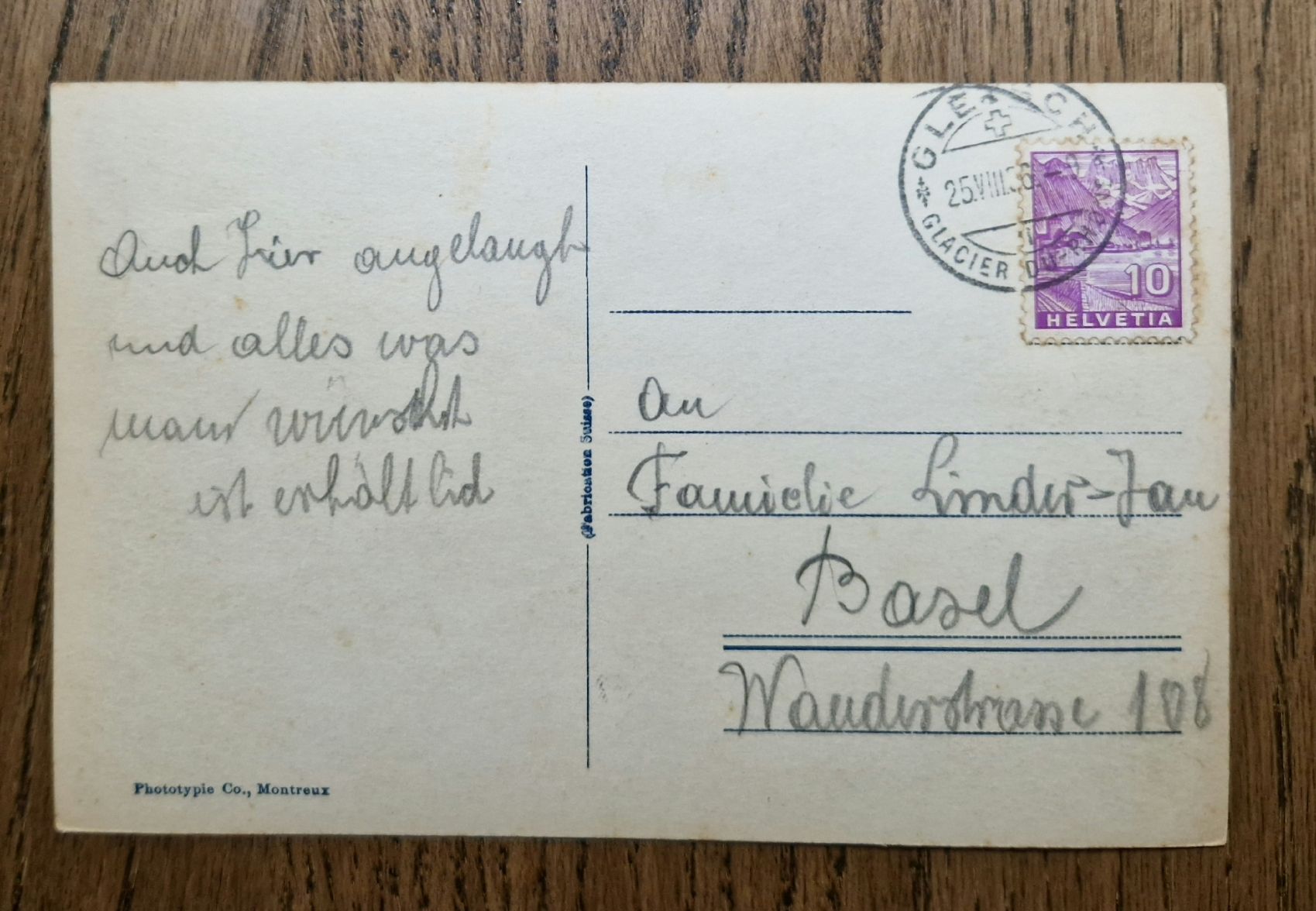 Cartoline postali: Gletsch u. Rhonegletscher, interessanter Stempel 1936 – Usato da Ebikon venduto da Donar50 3