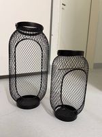 IKEA Toppig Set Windlicht Kerzenhalter schwarz
