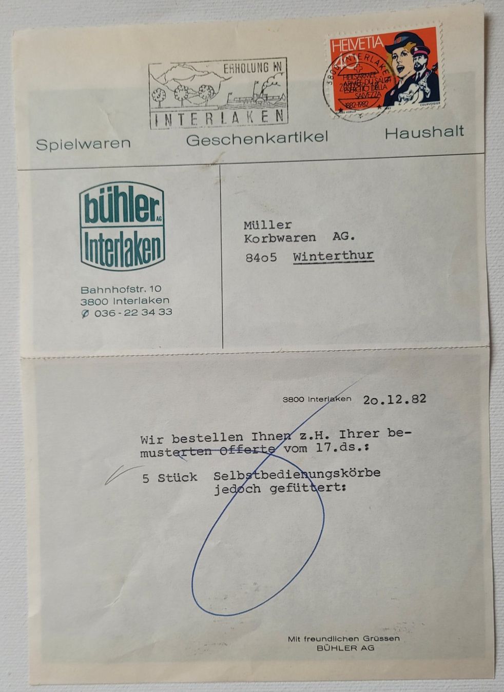Alle Briefmarken: BÜHLER AG INTERLAKEN – Gebraucht aus Neftenbach von Mador6