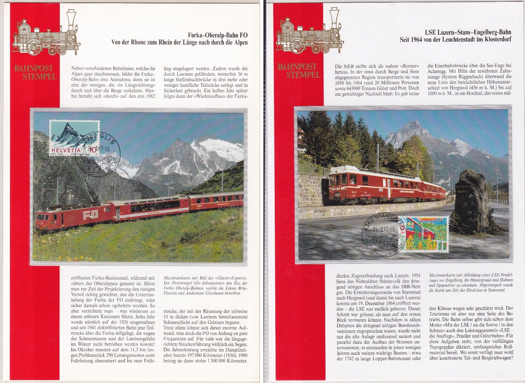 Tous les timbres: 17 Stk. CH Eisenbahn Spezial-Belege – D'occasion à Münchwilen AG par Nesar 5