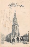 Gruss aus Bern, Münster und Platz, gelaufen 1901