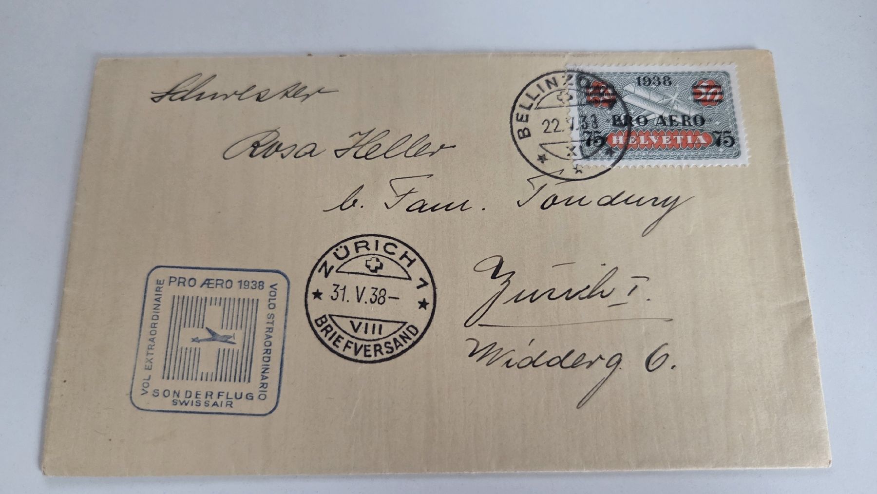 Tous les timbres: 1938 Pro Aero Sonderflug – D'occasion à Arni AG par Moth68