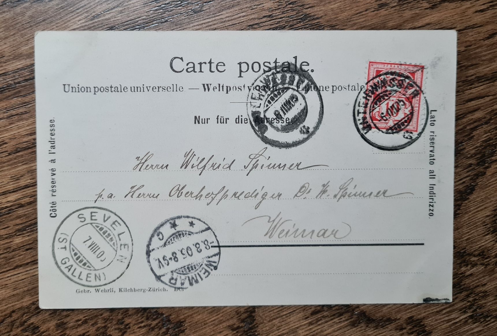 Cartoline postali: Dorfplatz in Wildhaus 1905 – Usato da Ebikon venduto da Donar50 1