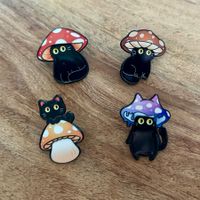 Set 4x Pin Katzen Fliegenpilz