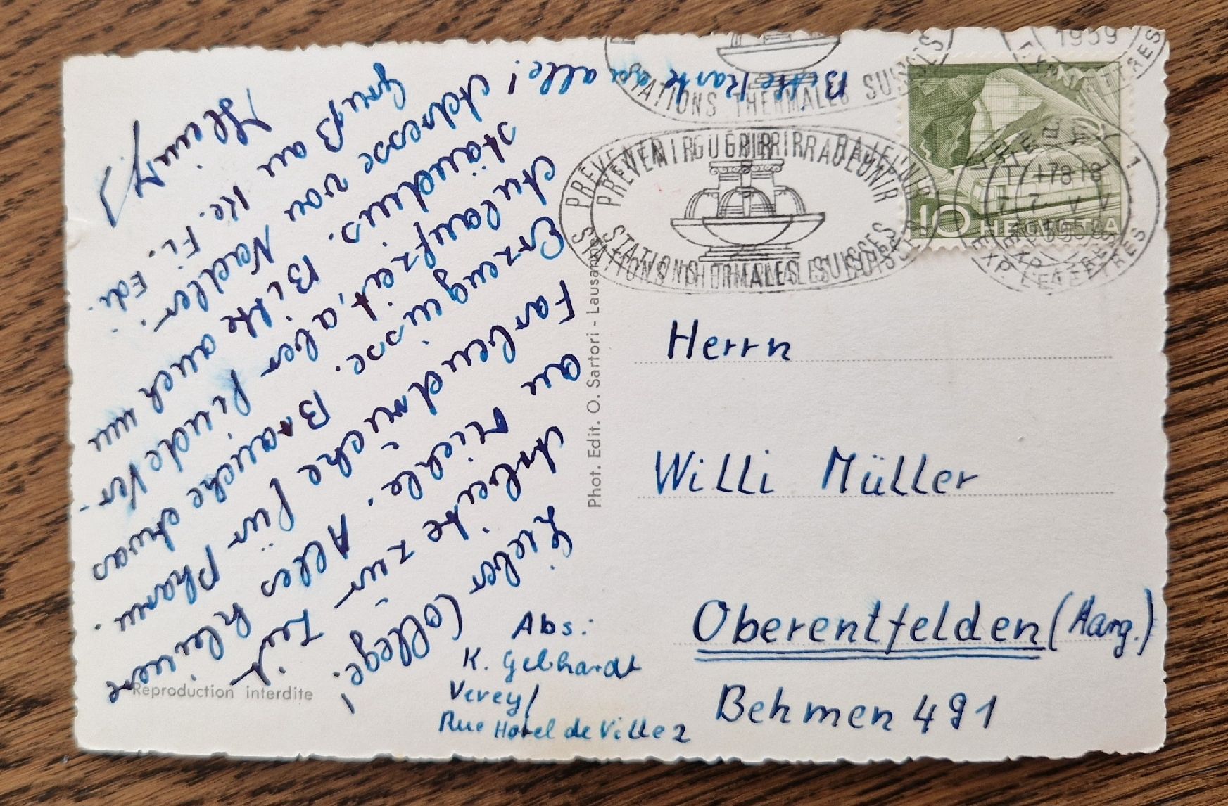 Cartes postales: Veyey 1950 – D'occasion à Ebikon par Donar50 1