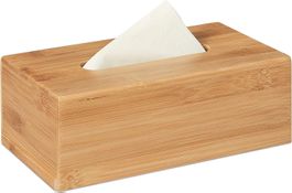 Relaxdays Kosmetiktuchbox, aus Bambus, Box für Kosmetik- & T