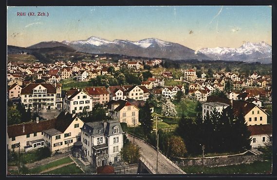 Cartoline postali: Rüti /ZH, Teilansicht mit Strassenparti – Usato da Berlin venduto da bartko-reher