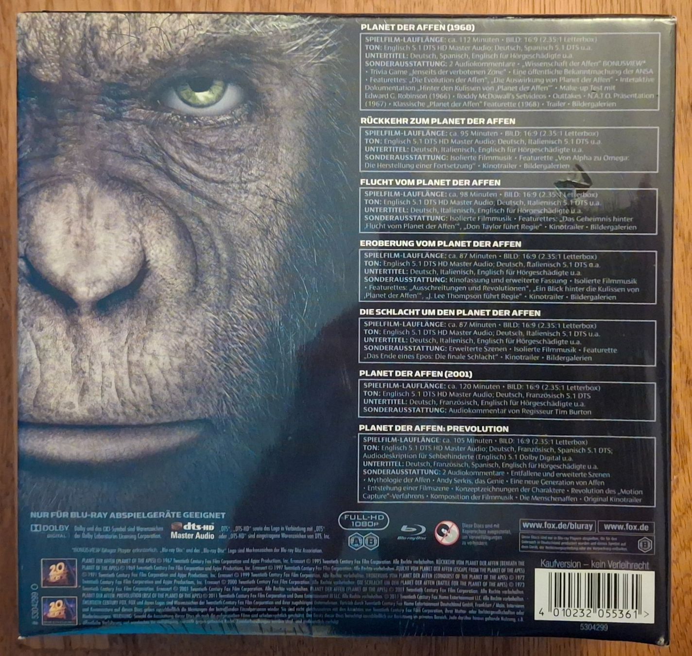 Tutti i DVDs: Planet der Affen - Evolution Collection (OVP) – Nuovo e nell'imballaggio originale da St. Gallen venduto da Flimmerstube 1