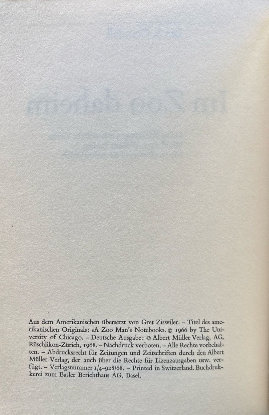 Libri: Crandall Lee S., Im Zoo daheim – Nuovo (secondo la descrizione) da Sarnen venduto da Livres 3