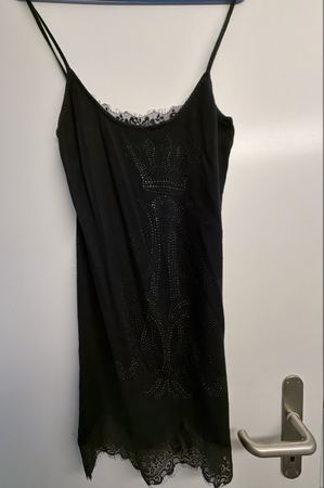 Vintage Christian Audigier Kleid schwarz mit Spitze Gr. S