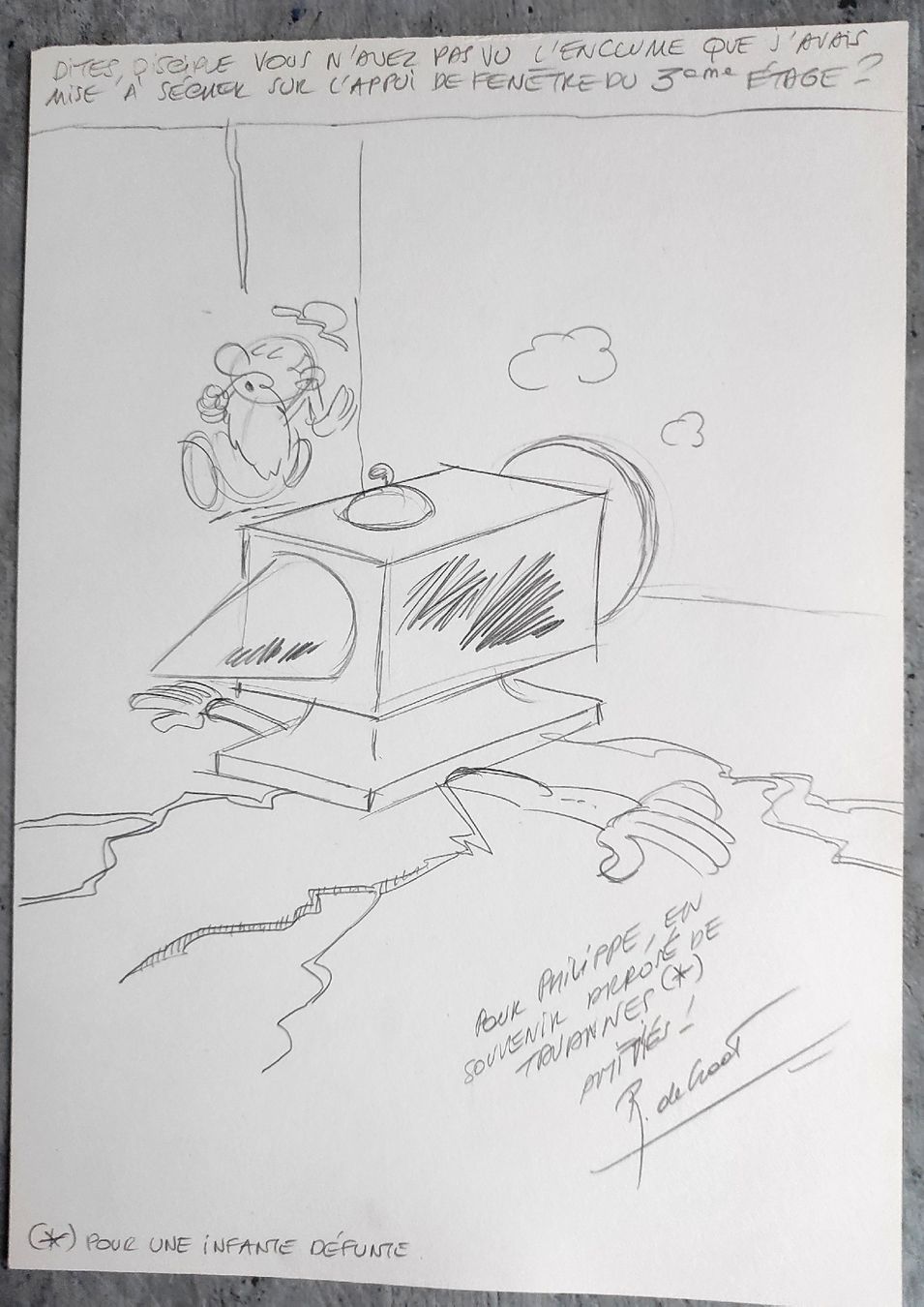 Comics: (Léonard) Dessin original  et unique signé De Groot – Gebraucht aus Biel/Bienne von pijama 1