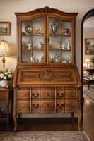Barock Sekretär Vitrine Louis XV Schrank Chippendale
