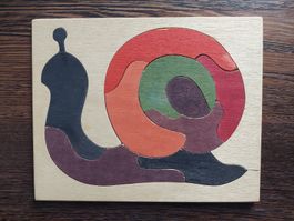 Holzpuzzle, Holzlegespiel,  Schnecke