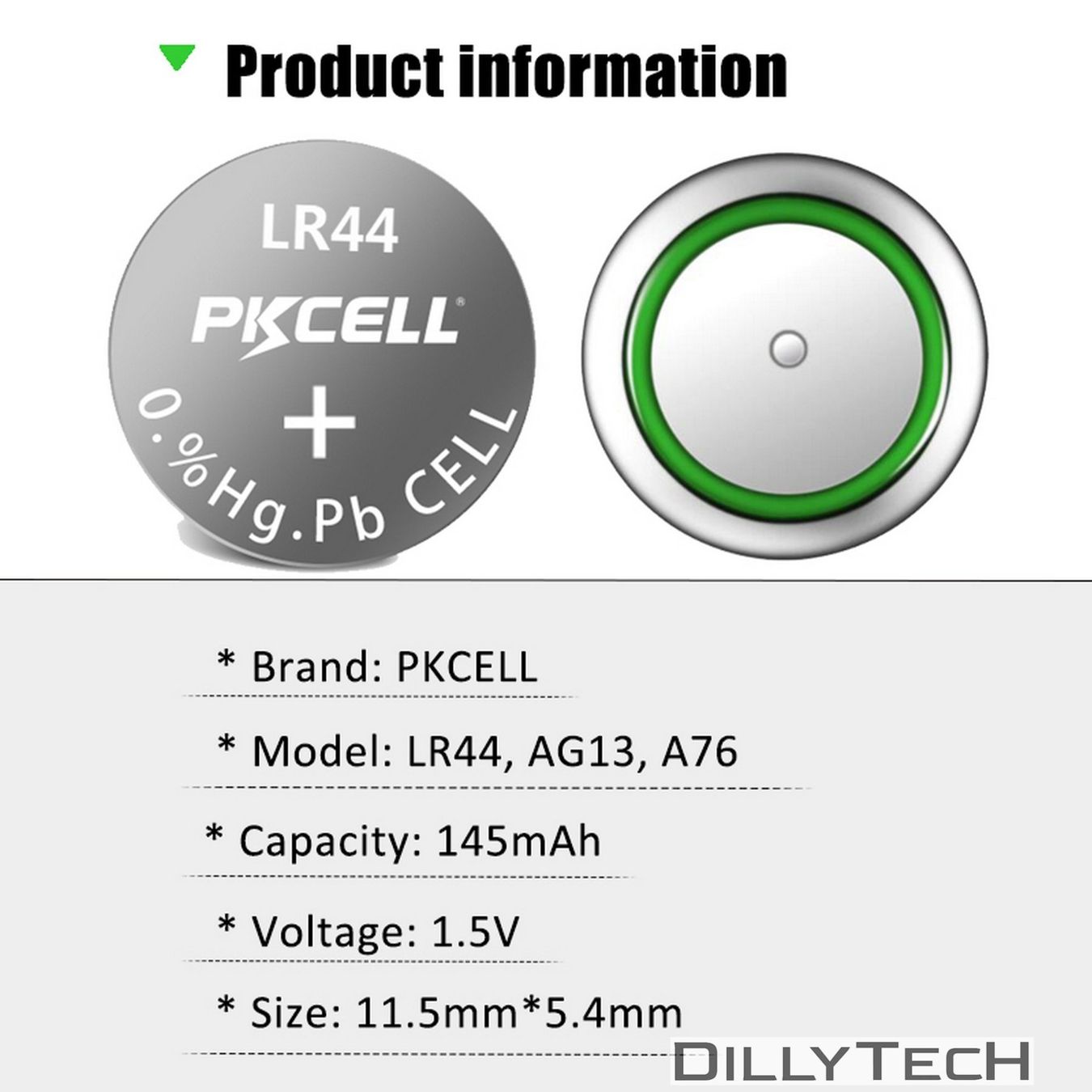 Caricatori & Batterie: PKCELL AG13, LR44, 357 Knopfzellenbatterie - 10 Stk. – Nuovo e nell'imballaggio originale da Meilen venduto da DillyTecH 1