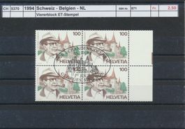 1994 "Georges Simenon", Viererblock, ET - Stempel