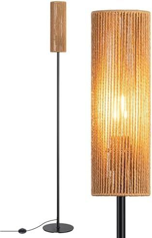 Lampade: Stehlampe Wohnzimmer LED Stehleuchte Lampenschirm gewebtem – Nuovo e nell'imballaggio originale da Hundwil venduto da pak_7zvn 1