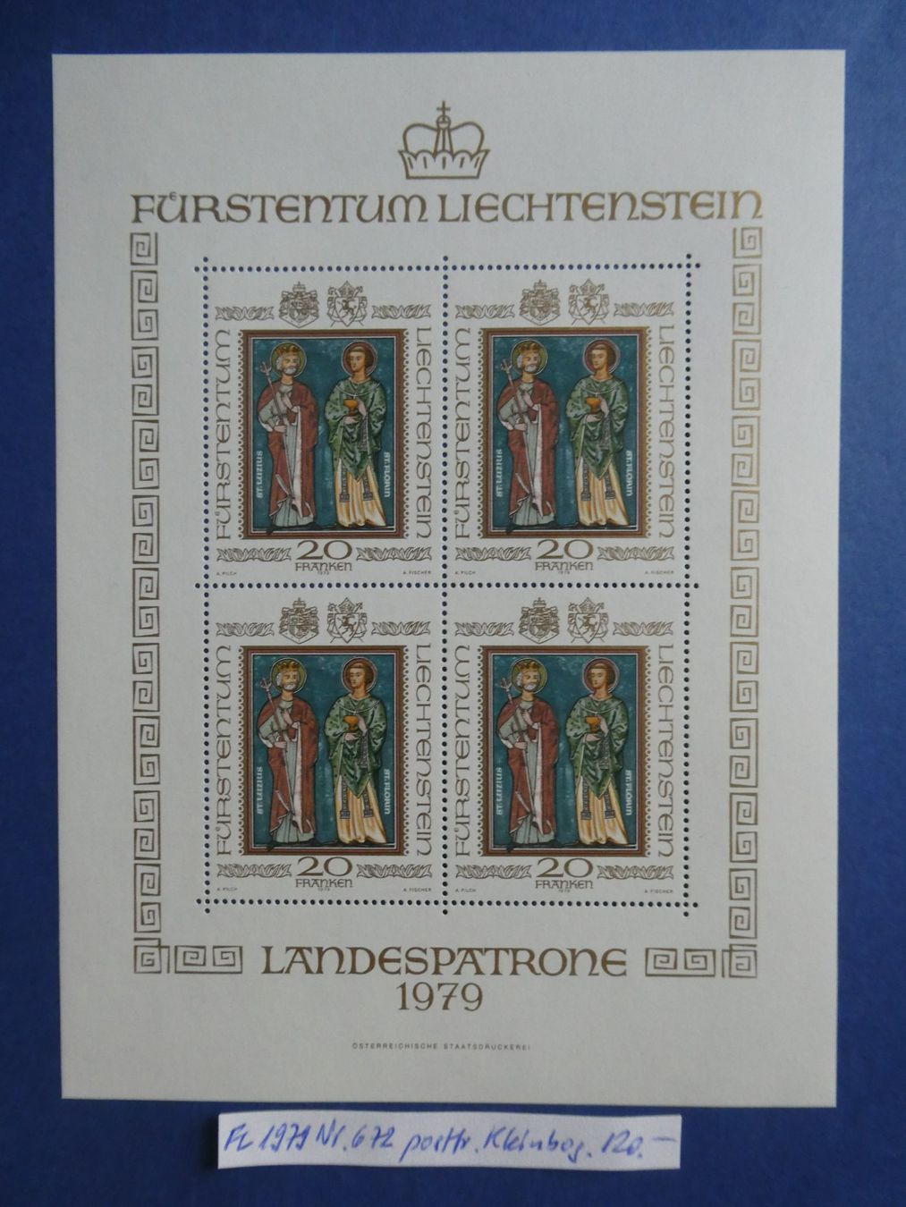 Tutti i francobolli: FL 1979 Nr. 672 postfrischer ** Kleinbogen – Usato da Lausen venduto da Herbamare01