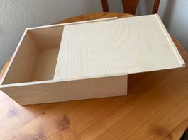 Holz Box Kiste mit Schiebedeckel 26 x 35 cm Höhe 11 cm