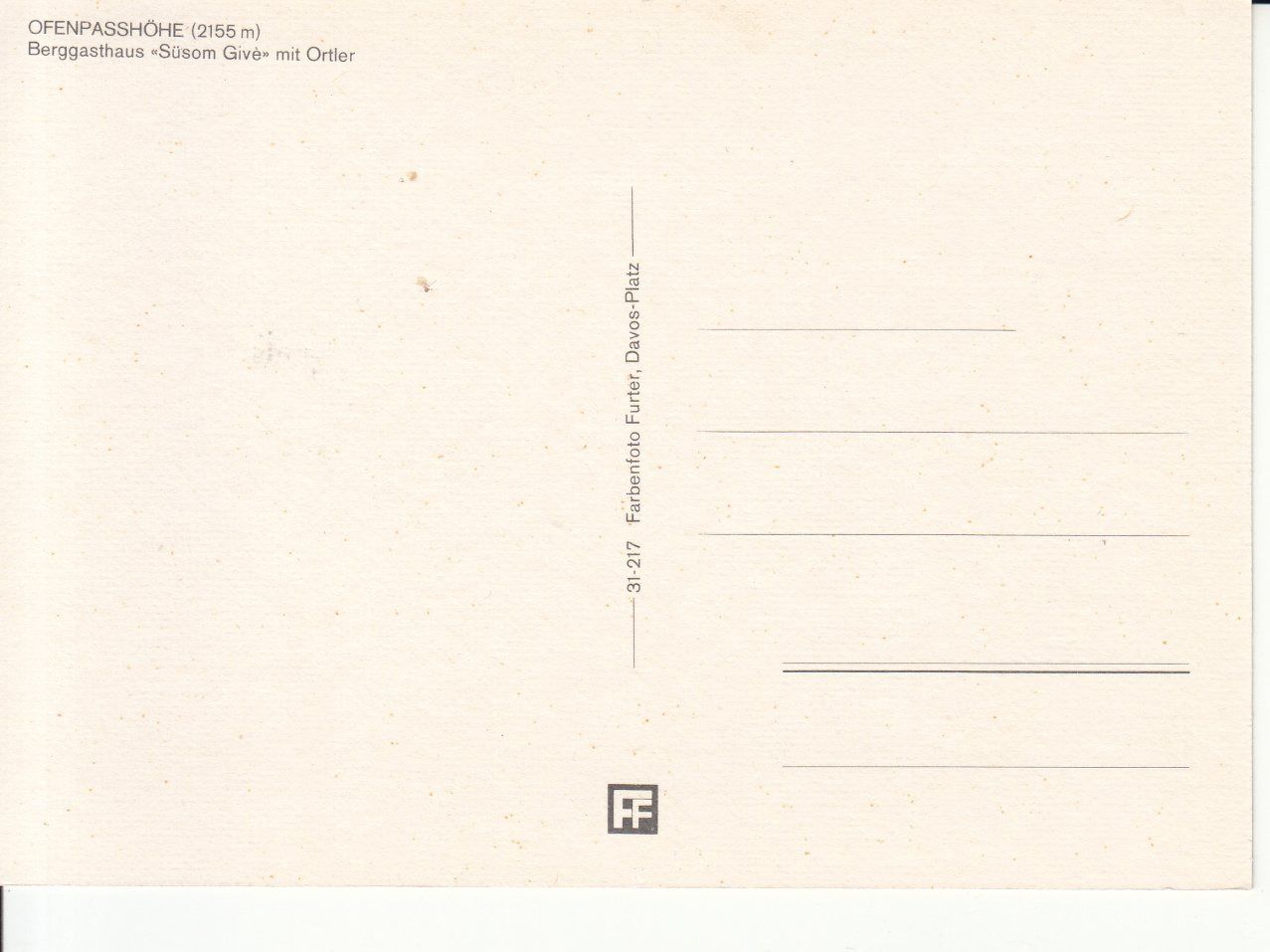 Cartoline postali: Ofenpasshöhe ca. 1975 – Usato da Bürglen TG venduto da StampGraf 1