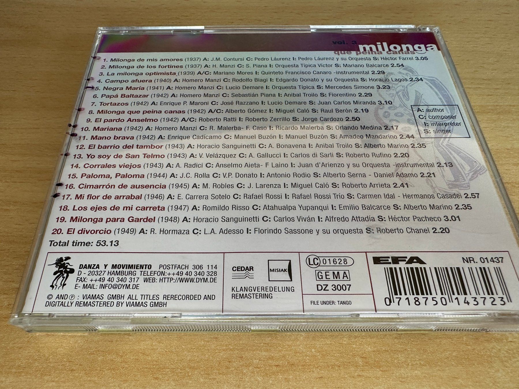 CD: A1 Milonga Que Peina Canas - Milonga Vol.3 – Usato da Rikon im Tösstal venduto da Alpenmutz 1