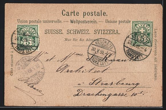 Cartoline postali: Lithographie Neuchâtel, Schloss, 1899 – Usato da Berlin venduto da bartko-reher 1
