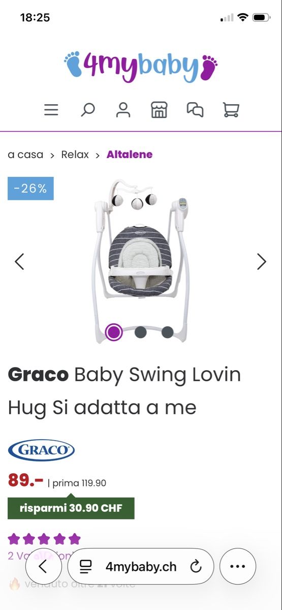 Altre altalene da giardino: Graco elektrische Babyschaukel – Nuovo (secondo la descrizione) da Chur venduto da mar_6k6w 2