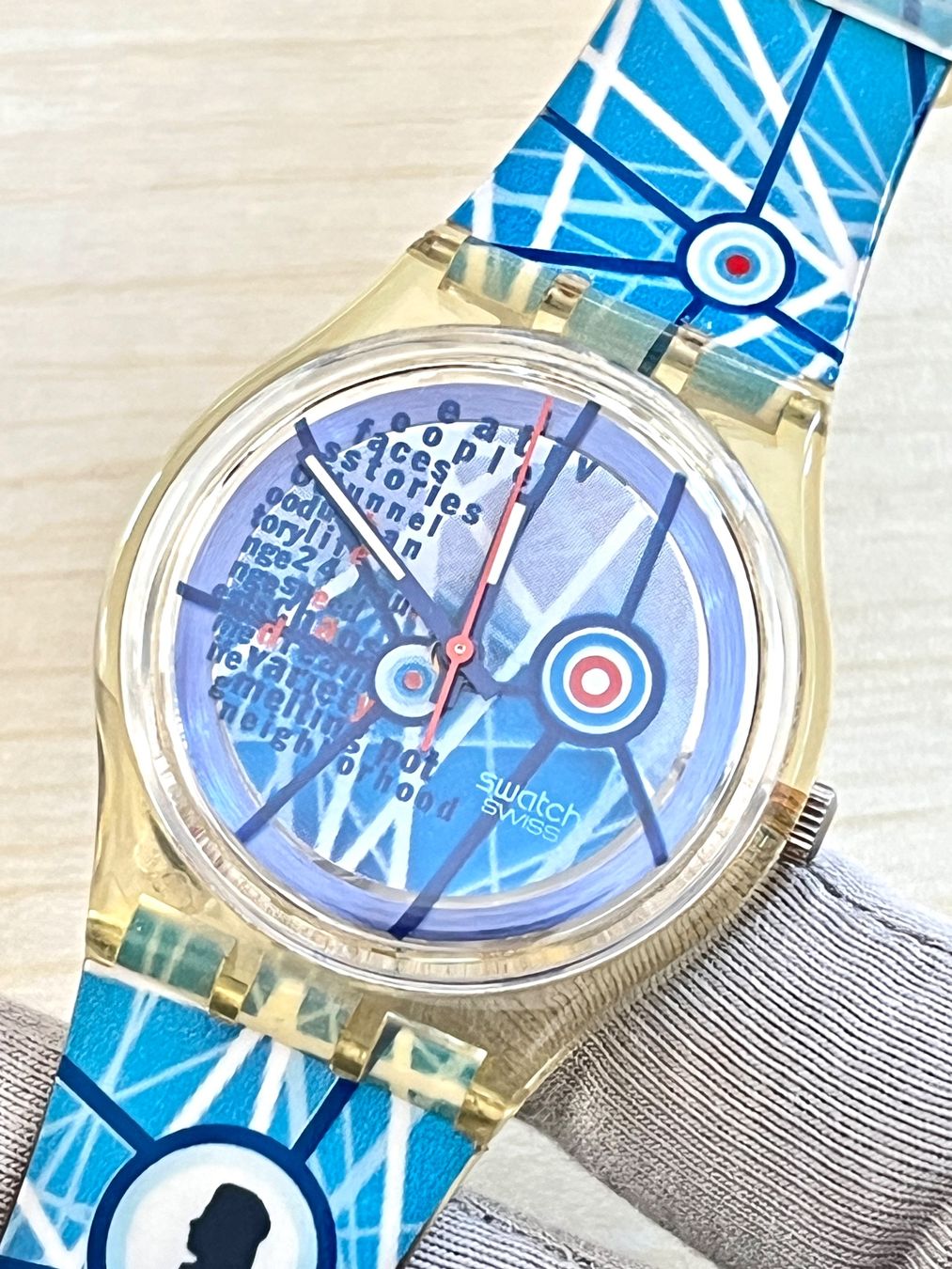 Swatch Orologi: Swatch Uhr, Blau/Weiss – Usato da Grenchen venduto da chththl 3