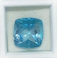 Topaze coussin Swiss Blue 16x16 mm - Valeur 400.- Fr