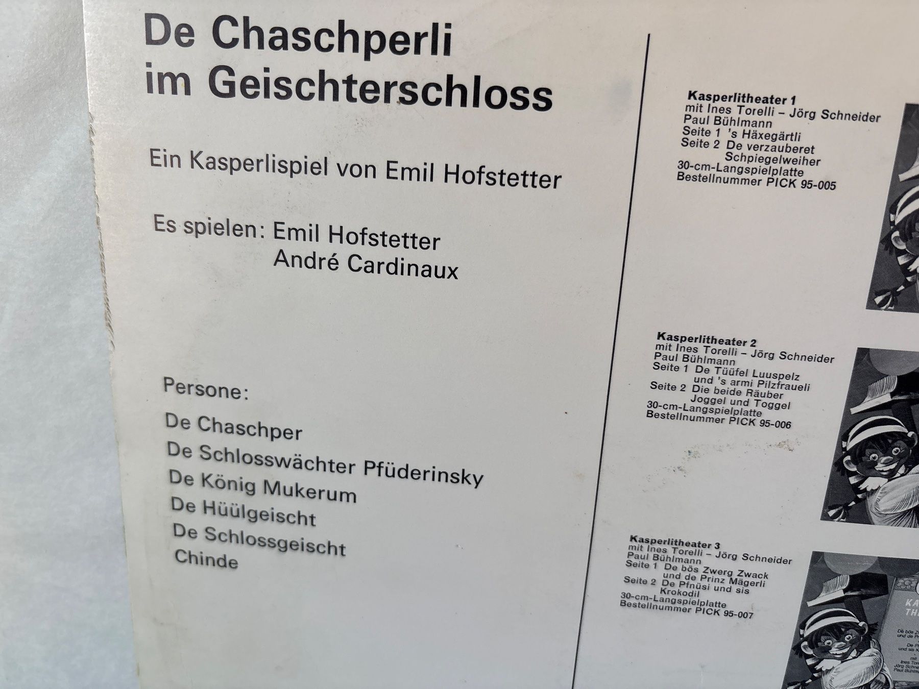 Dischi in vinile: De Chaschperli im Geischterschloss - LP - Pick - 1971 – Usato da Andwil SG venduto da Rainboli 2