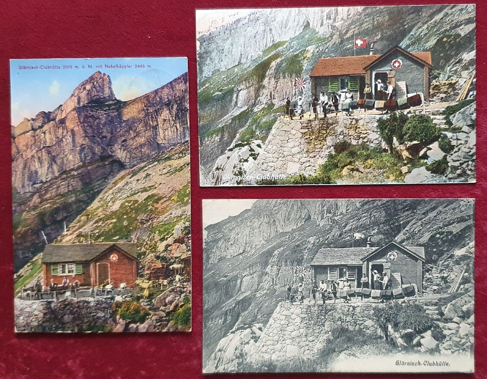 Cartoline postali: 3 Ansichtskarte Glärnisch-Clubhütte – Usato da Kreuzlingen venduto da Rschweiz1