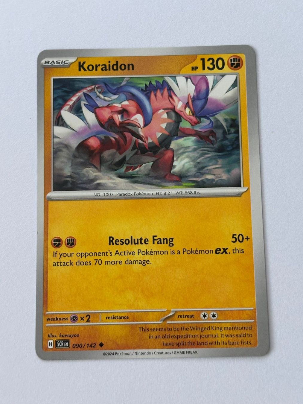 Pokémon Sammelbilder & Trading cards: Pokemon-Karte Koraidon 090/142 – Gebraucht aus Herisau von Seyashop1