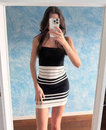Kleid schwarz/weiss S