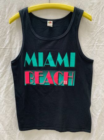T-shirt débardeur vintage Miami Beach FRUIT OF THE LOOM t.S