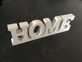 HOME Dekobuchstaben Holz weiss