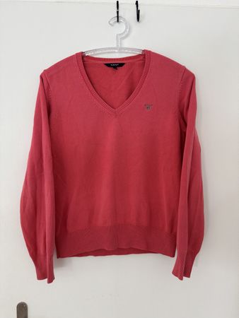 Gant Pullover V-Ausschnitt Damen pink Baumwolle Grösse M 