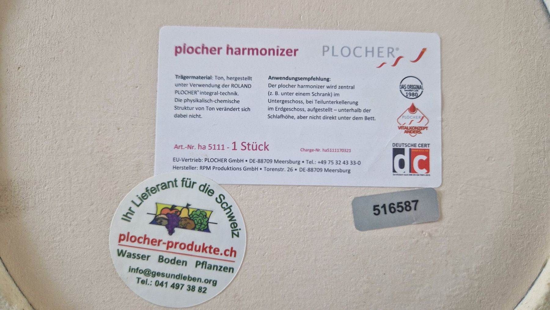 Purificateurs d'air: Plocher Harmonizer – Harmonisierung von Wohnräumen – D'occasion à Oberdiessbach par Marcel760 1