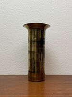 Goldene Muranoglas Vase vintage 80s Design Glas Blumenvase